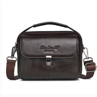 Men Waist Pack Belt Tote Bum Bag Multi-Function Business Handbag Genuine Leather Small 7'' Crossbody Shoulder Messenger Bags