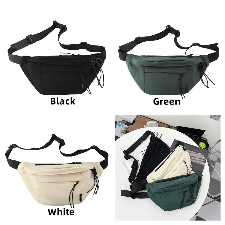 Men Waist Pack Casual Large Phone Bag Nylon Travel Phone Bag Men Waist Pack Crossbody Bag For Men Fashion Zipper Sling Bag