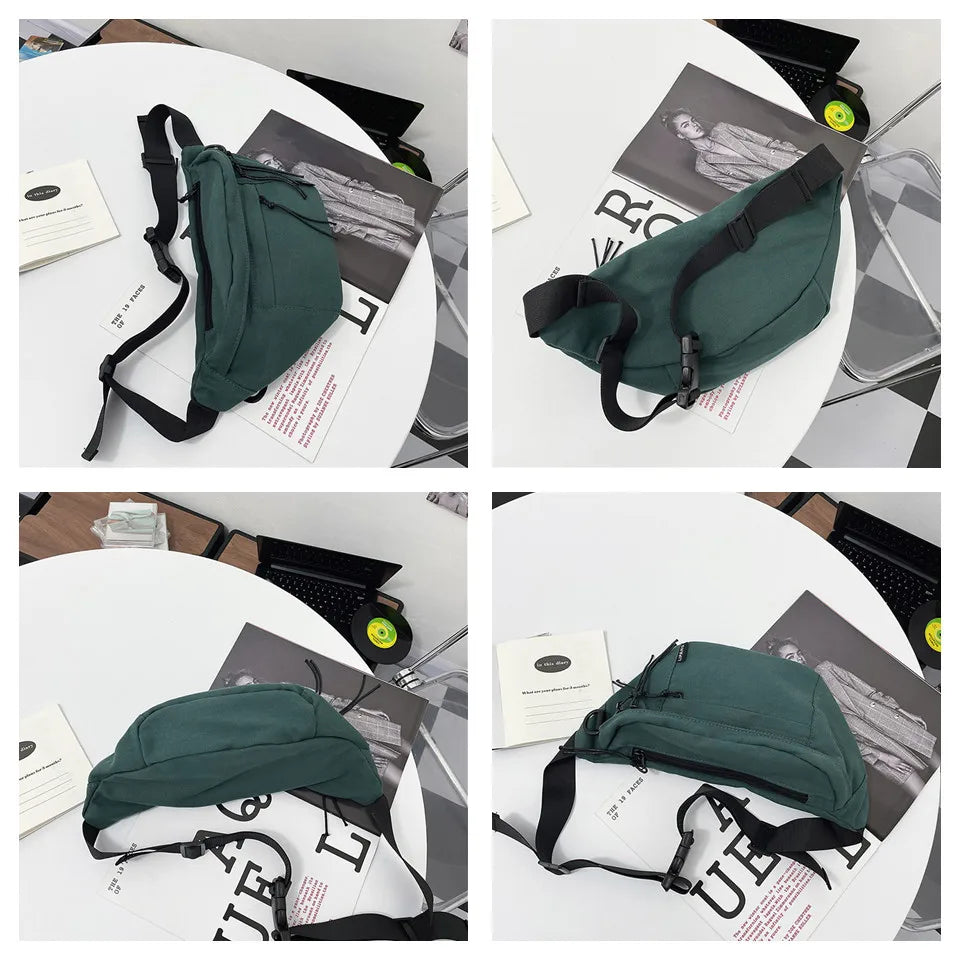 Men Waist Pack Casual Large Phone Bag Nylon Travel Phone Bag Men Waist Pack Crossbody Bag For Men Fashion Zipper Sling Bag