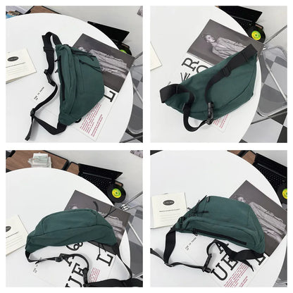 Men Waist Pack Casual Large Phone Bag Nylon Travel Phone Bag Men Waist Pack Crossbody Bag For Men Fashion Zipper Sling Bag