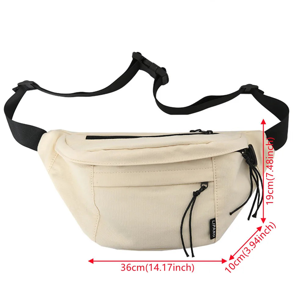 Men Waist Pack Casual Large Phone Bag Nylon Travel Phone Bag Men Waist Pack Crossbody Bag For Men Fashion Zipper Sling Bag