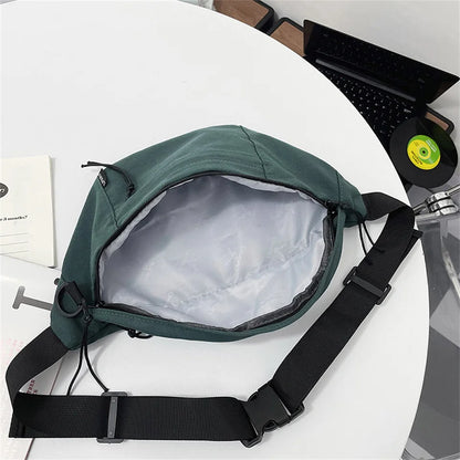 Men Waist Pack Casual Large Phone Bag Nylon Travel Phone Bag Men Waist Pack Crossbody Bag For Men Fashion Zipper Sling Bag