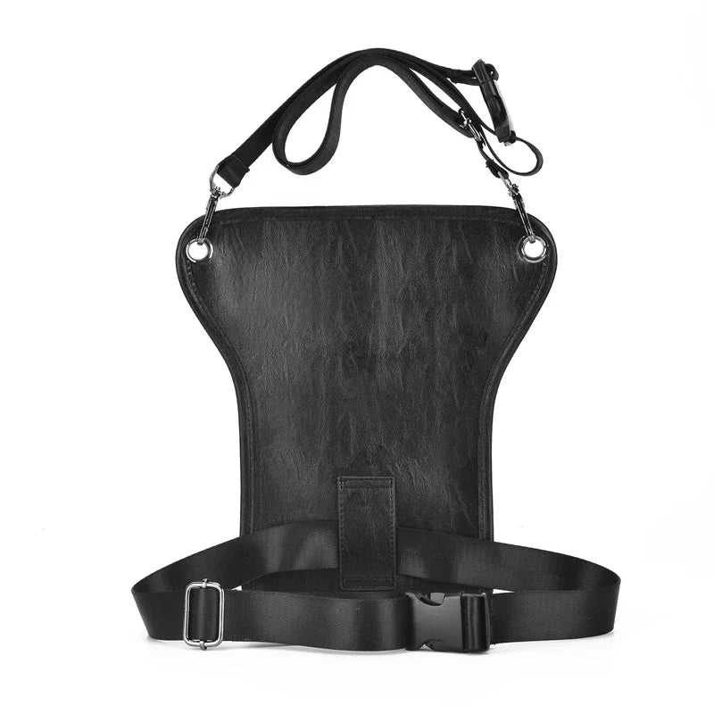 Men Waist Pack Leg Bag Pouch PU Leather Motorcycle Rider Sling Male Cross Body Messenger Shoulder Thigh Fanny Bags