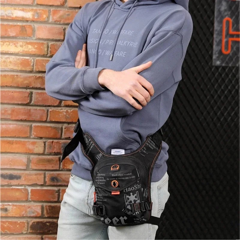 Men Waterproof Nylon Drop Leg Mens Casual Backpacks Belt Waist Fanny Pack Boys Crossbody Shoulder s Separable Bag