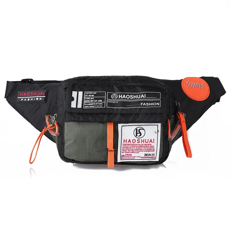 Men Waterproof Nylon Fanny Pack Waist Hip Bum Belt Messenger Shoulder Pouch Purse Sling Chest Bag