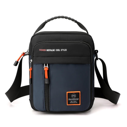 Men Waterproof Nylon Shoulder Bag Male Fashion Solid Color Zipper Crossbody Bag Male Tote Travel Bag Shoulder Bag