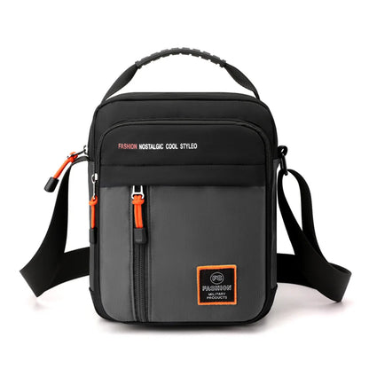 Men Waterproof Nylon Shoulder Bag Male Fashion Solid Color Zipper Crossbody Bag Male Tote Travel Bag Shoulder Bag