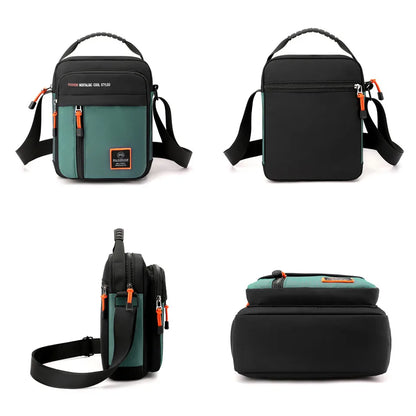 Men Waterproof Nylon Shoulder Bag Male Fashion Solid Color Zipper Crossbody Bag Male Tote Travel Bag Shoulder Bag