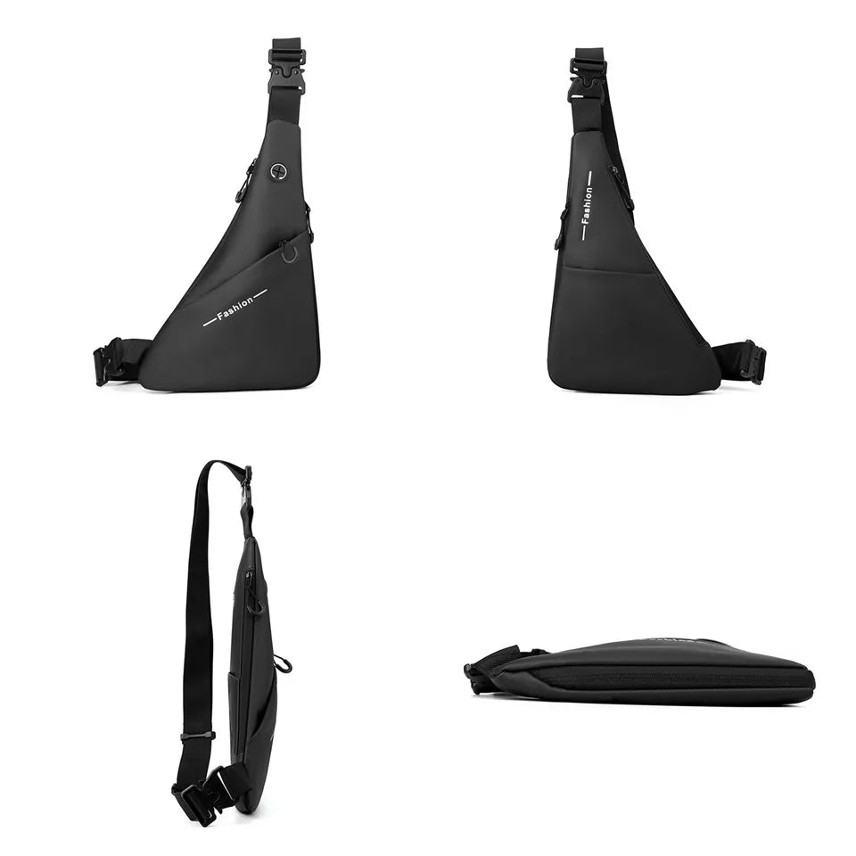 Men Waterproof Nylon Waist Bag Pack Casual Large Phone Belt Bag Pouch Solid Color Travel Banana Bag Hip Pockets