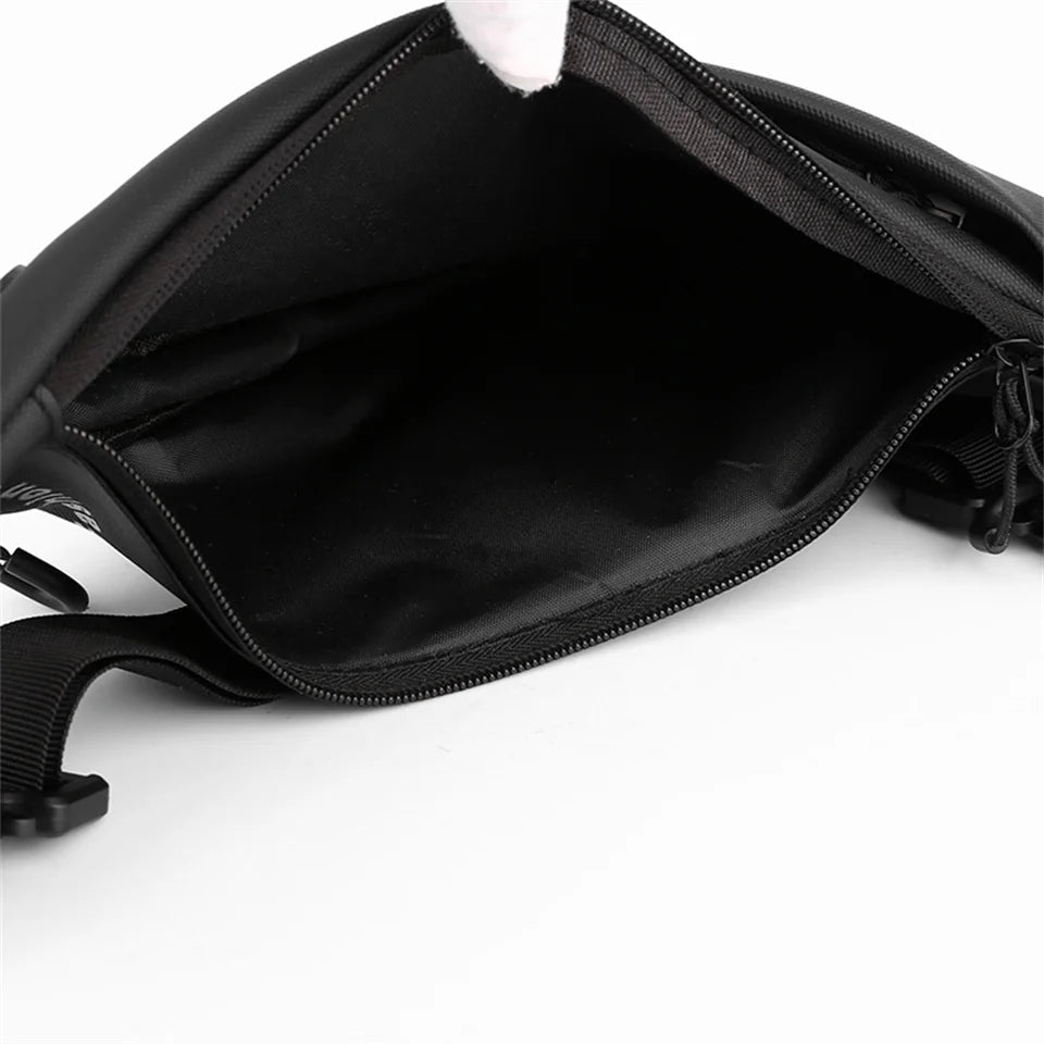 Men Waterproof Nylon Waist Bag Pack Casual Large Phone Belt Bag Pouch Solid Color Travel Banana Bag Hip Pockets