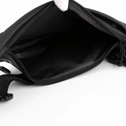 Men Waterproof Nylon Waist Bag Pack Casual Large Phone Belt Bag Pouch Solid Color Travel Banana Bag Hip Pockets