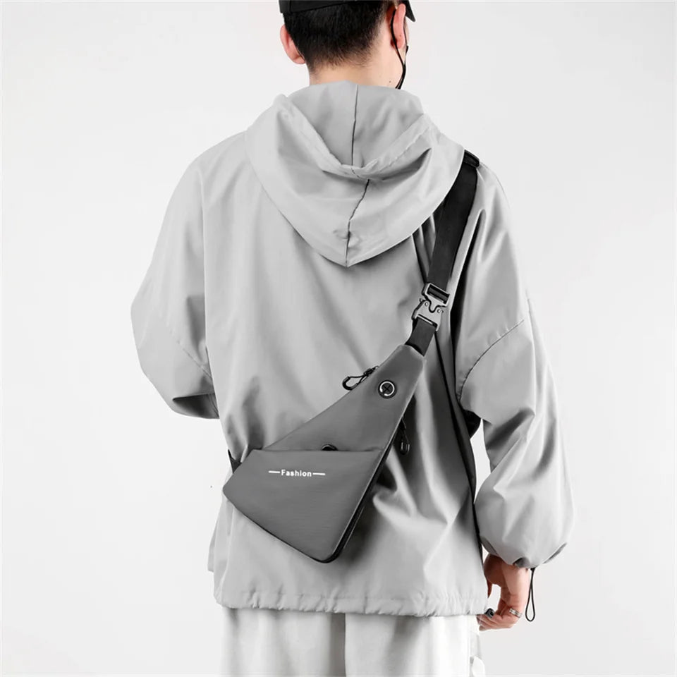 Men Waterproof Nylon Waist Bag Pack Casual Large Phone Belt Bag Pouch Solid Color Travel Banana Bag Hip Pockets