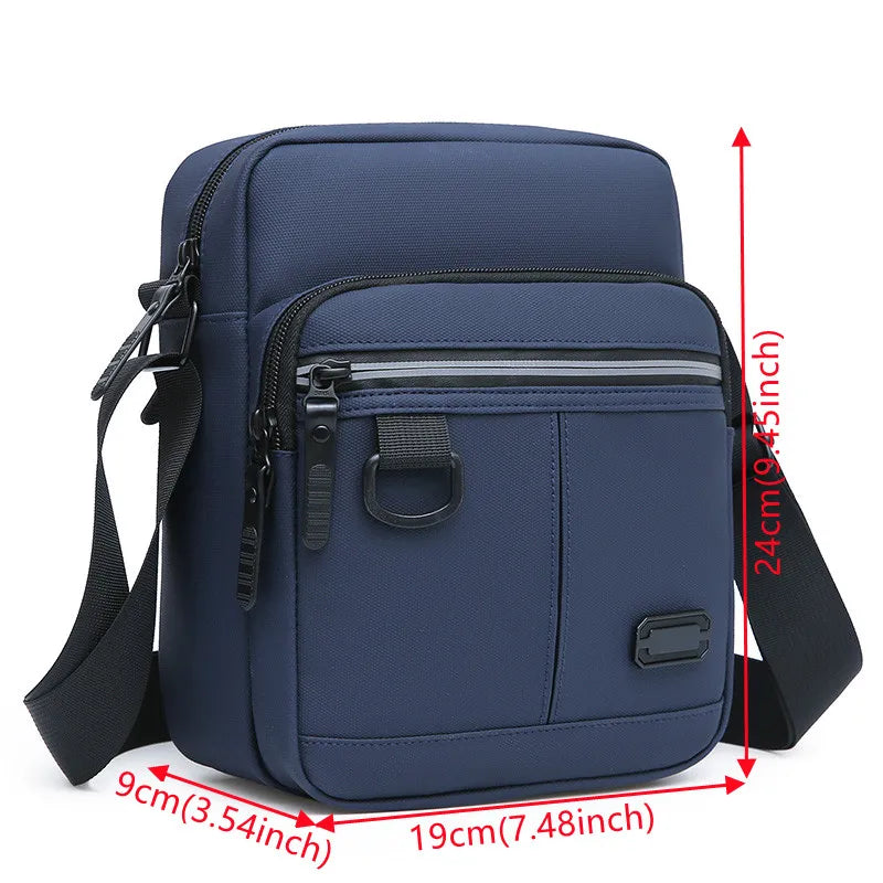 Men Waterproof Oxford Messenger Bags Versatile Male Business Casual Single Shoulder Bag Handbag Solid Crossbody Bag