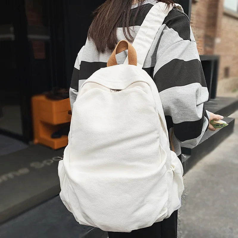 Men Women Canvas Vintage School Bag Cool Girl Boy Travel Leisure Retro Book Lady Male College Backpack Fashion Female Laptop Bag
