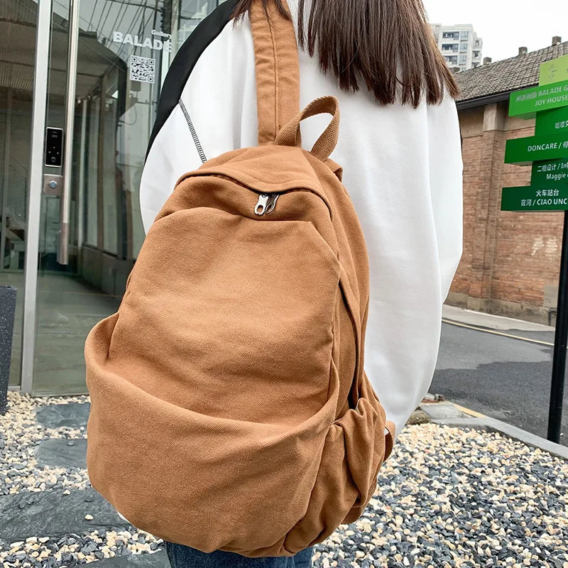 Men Women Canvas Vintage School Bag Cool Girl Boy Travel Leisure Retro Book Lady Male College Backpack Fashion Female Laptop Bag