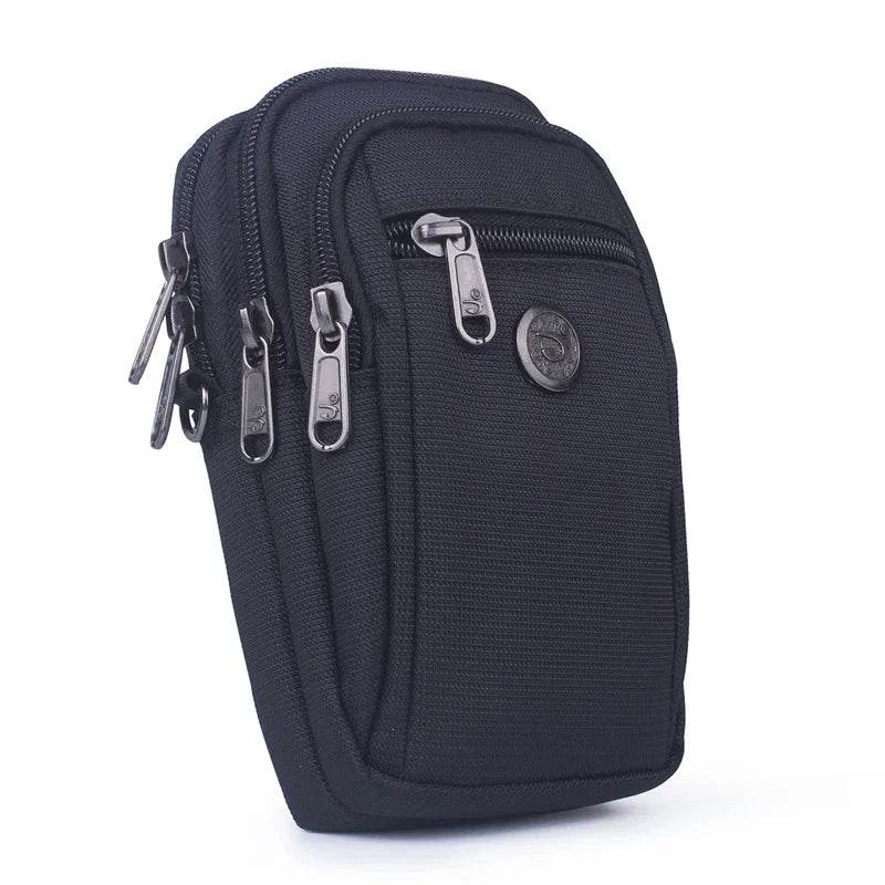 Men Women Cell Mobile Phone Case Cover Waterproof Oxford Waist Pack Hook Male Belt Purse Small Messenger Fanny Bags