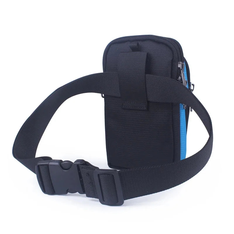 Men Women Cell Mobile Phone Case Cover Waterproof Oxford Waist Pack Hook Male Belt Purse Small Messenger Fanny Bags