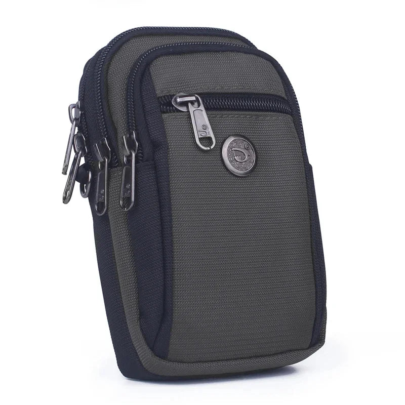 Men Women Cell Mobile Phone Case Cover Waterproof Oxford Waist Pack Hook Male Belt Purse Small Messenger Fanny Bags
