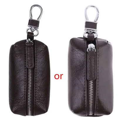 Men Women Synthetic Leather Car Key Ring Holder Case KeyChain Purse Bag Coin