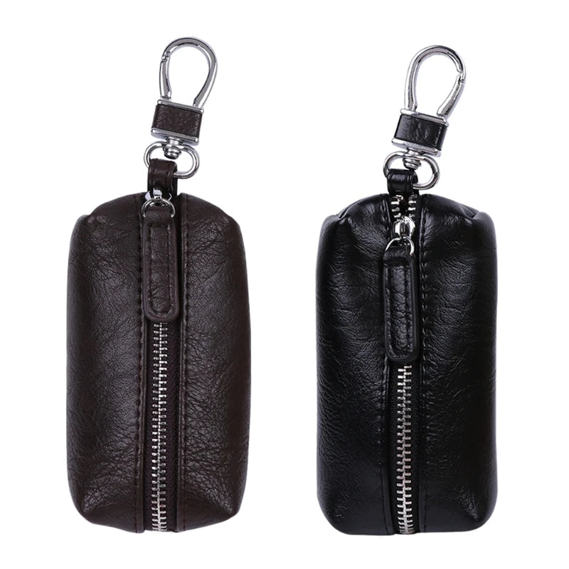Men Women Synthetic Leather Car Key Ring Holder Case KeyChain Purse Bag Coin