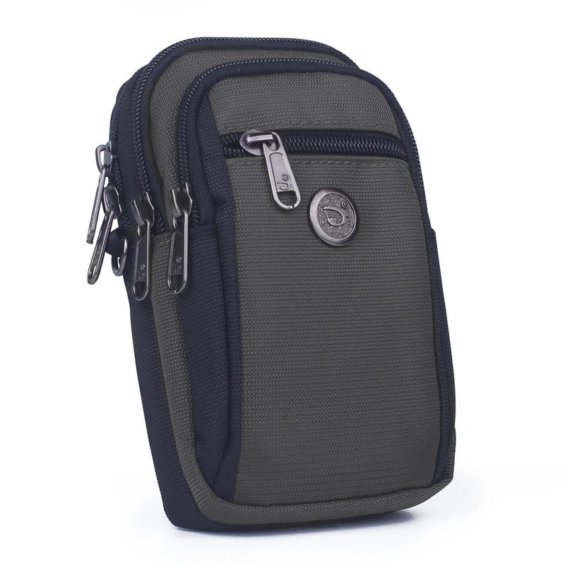 Men Women Waist Pack Hook Male Belt Bags Purse Cell Mobile Phone Case Cover Waterproof Oxford Small Messenger Fanny Bags