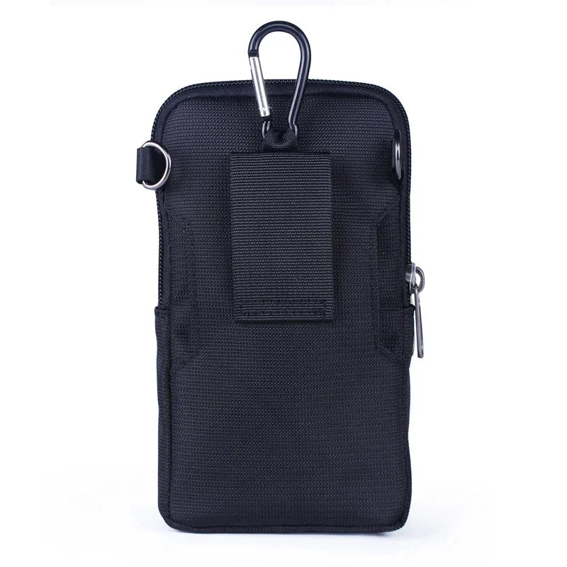 Men Women Waterproof Oxford Cell Mobile Phone Case Cover Small Messenger Bag Hook Armband Male Belt Purse Fanny Bags Waist Pack
