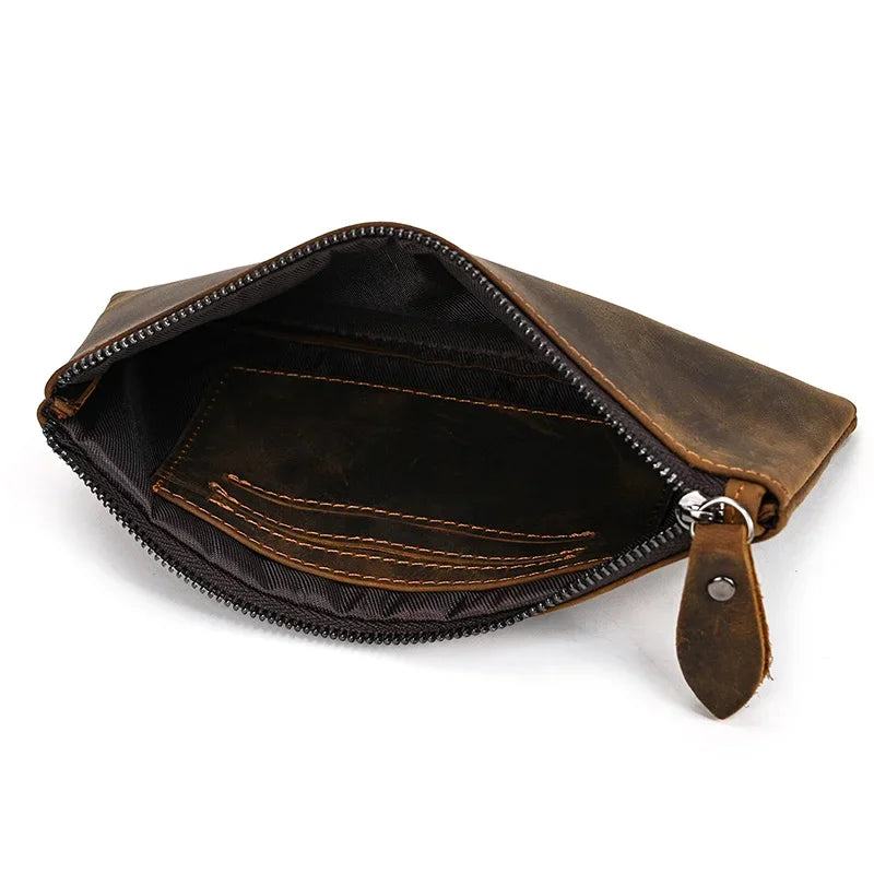Men Women's Lleather cellphone pouch iphone bag single zipper long purse slim wallet coins man woman for card cash