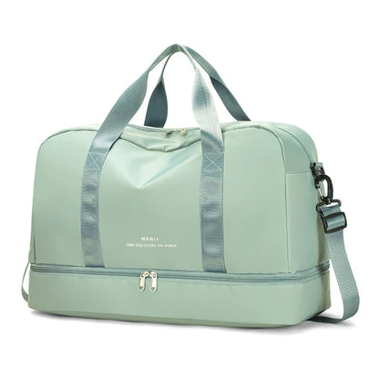 Men and Women's Travel Bag with Shoe Compartment Sport Tote Gym Handbag Large Capacity Weekender Overnight Shoulder Bag
