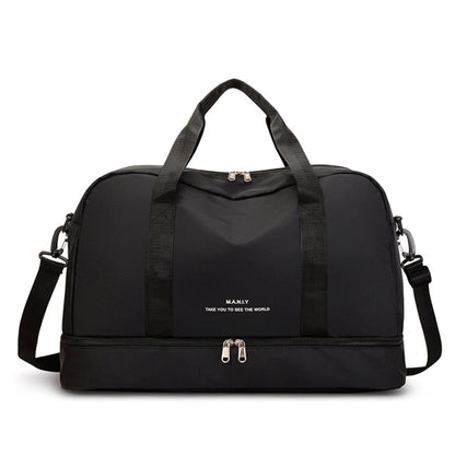 Men and Women's Travel Bag with Shoe Compartment Sport Tote Gym Handbag Large Capacity Weekender Overnight Shoulder Bag