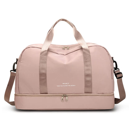 Men and Women's Travel Bag with Shoe Compartment Sport Tote Gym Handbag Large Capacity Weekender Overnight Shoulder Bag