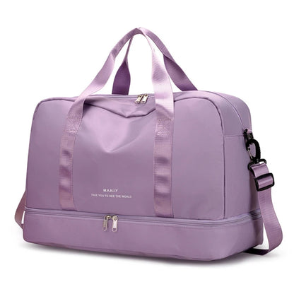 Men and Women's Travel Bag with Shoe Compartment Sport Tote Gym Handbag Large Capacity Weekender Overnight Shoulder Bag