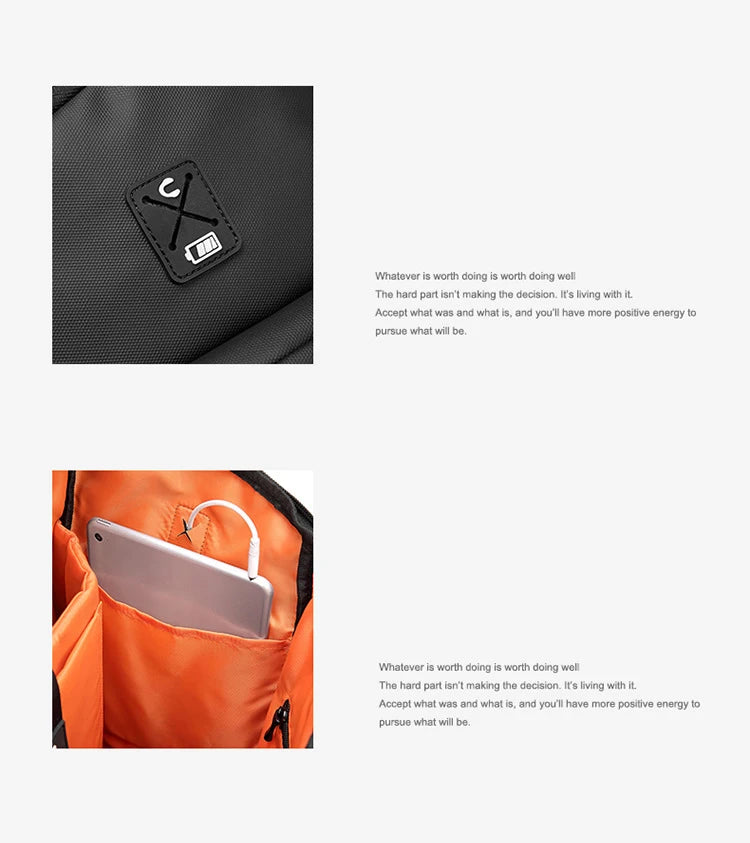Men outdoors Mountaineering backpack large capacity Laptop Backpack Anti-theft travel USB charging Business Backpack Shoe bag