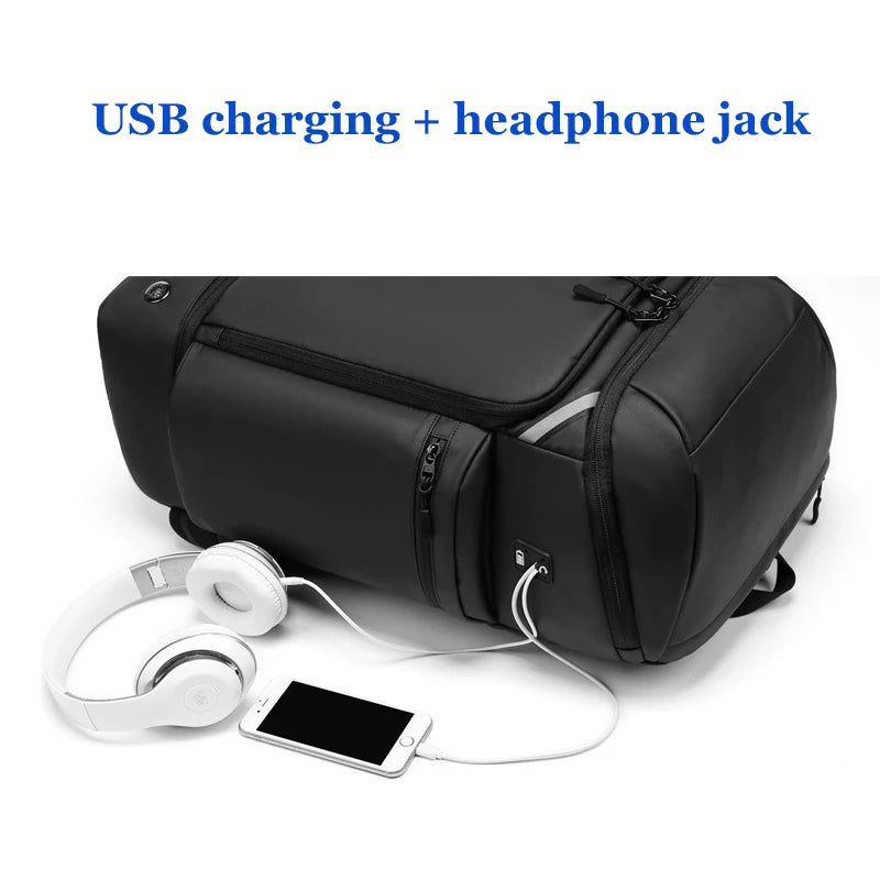 Men outdoors Mountaineering backpack large capacity Laptop Backpack Anti-theft travel USB charging Business Backpack Shoe bag