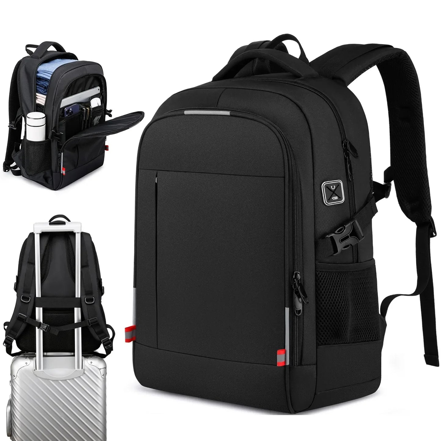 Men's 16-inch Laptop Casual Travel Backpack Ultra-Light Waterproof Luminous Multifunctional Student School Bag