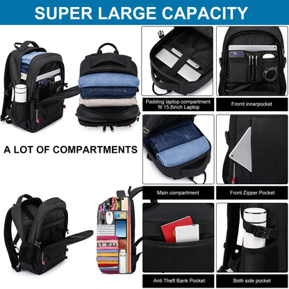 Men's 16-inch Laptop Casual Travel Backpack Ultra-Light Waterproof Luminous Multifunctional Student School Bag