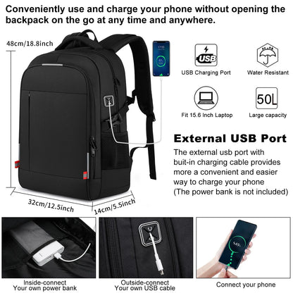 Men's 16-inch Laptop Casual Travel Backpack Ultra-Light Waterproof Luminous Multifunctional Student School Bag