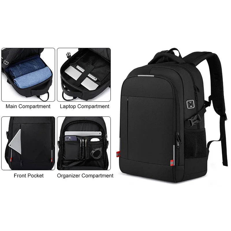 Men's 16-inch Laptop Casual Travel Backpack Ultra-Light Waterproof Luminous Multifunctional Student School Bag
