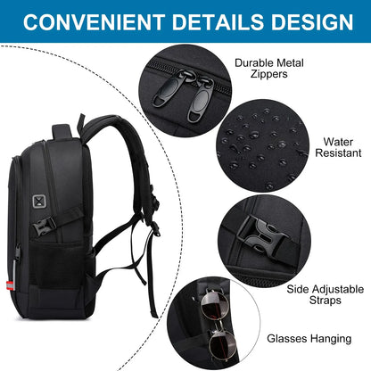 Men's 16-inch Laptop Casual Travel Backpack Ultra-Light Waterproof Luminous Multifunctional Student School Bag