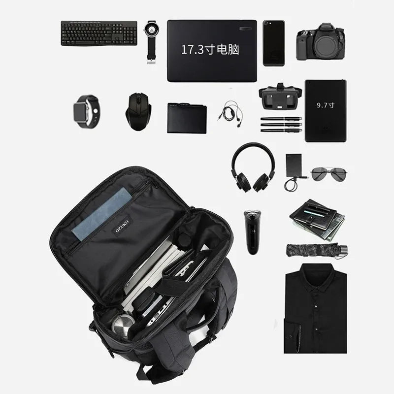 Men's 40 L Travel Backpack Waterproof Quality 17-inch Laptop Backpack Outdoor Tactical Backpack Business Commuting Backpack
