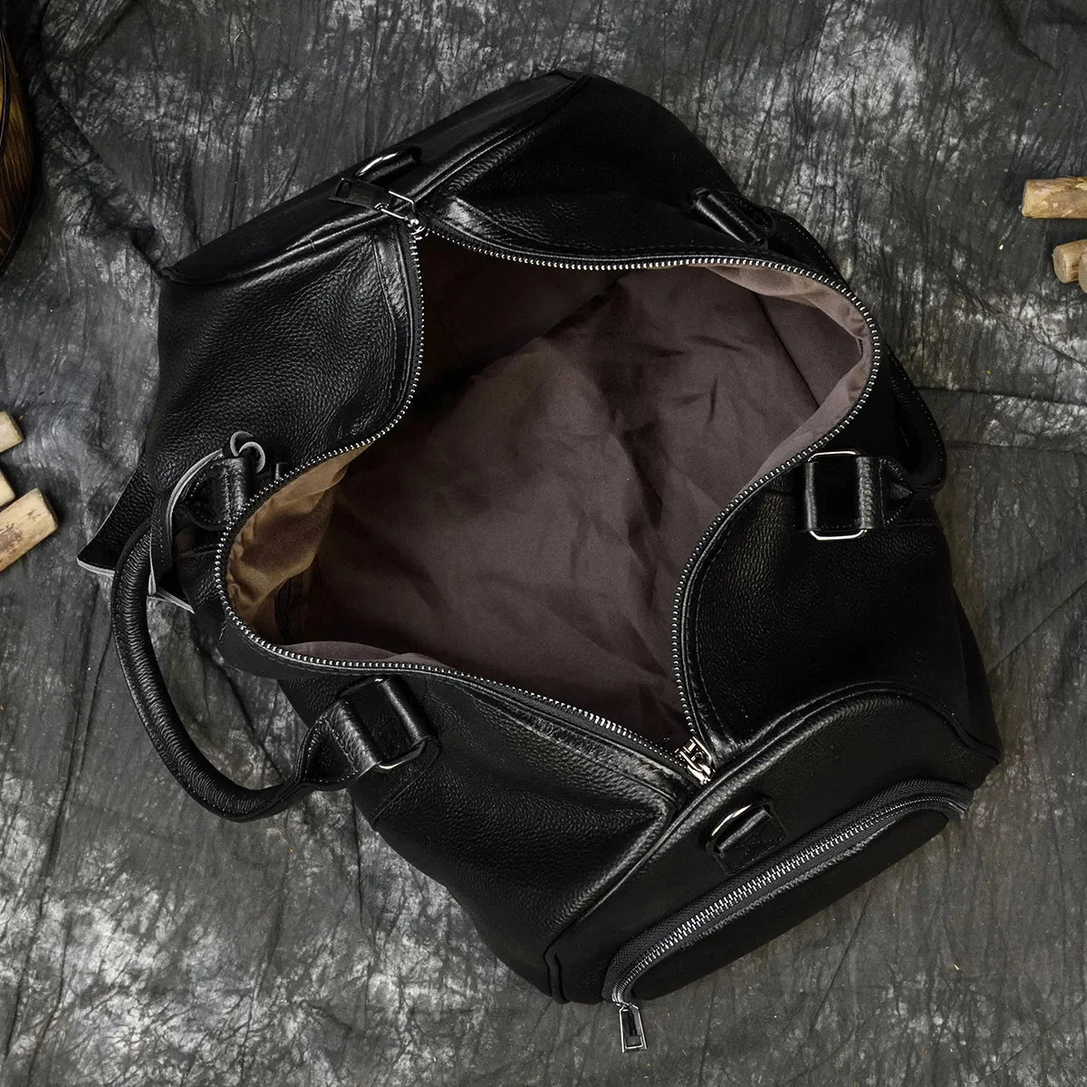Men's 45cm Leather Business Natural Cowskin Travel s Man Waterproof Handbag For Plane Luggage Male Weekend Bag Retro