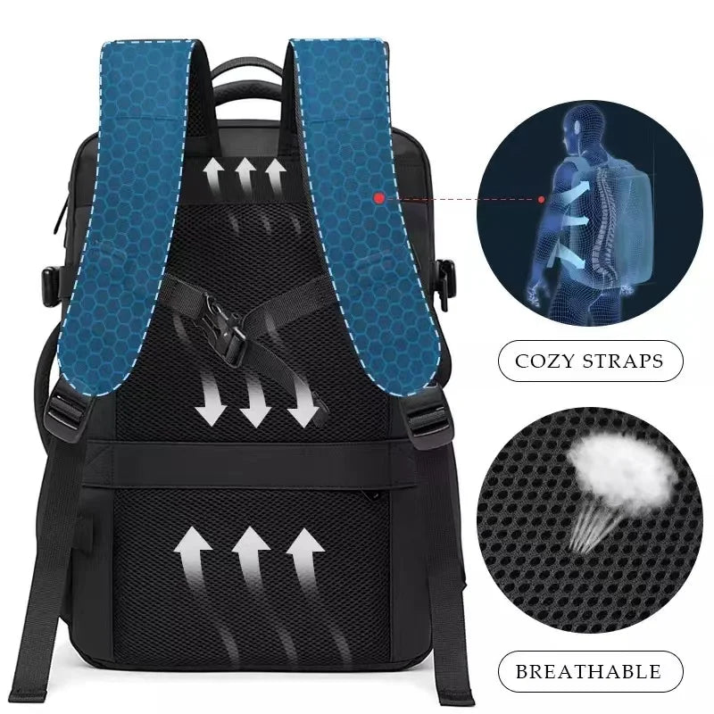 Men's Backpack Business 15.6 in Laptop Backpack Fashion Mochila Luxury Waterproof School Backpacks Aesthetic USB Travel Bag Male
