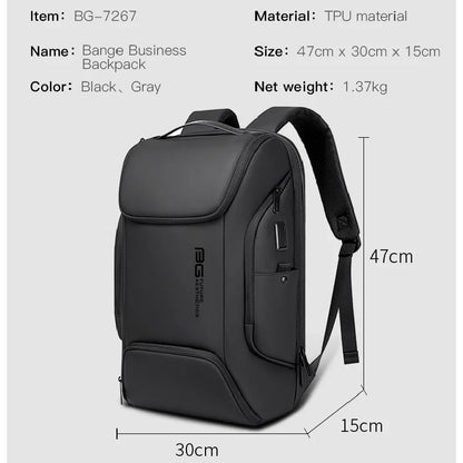 Men's Backpack Business 15.6 in Laptop Backpack Fashion Mochila Luxury Waterproof School Backpacks Aesthetic USB Travel Bag Male
