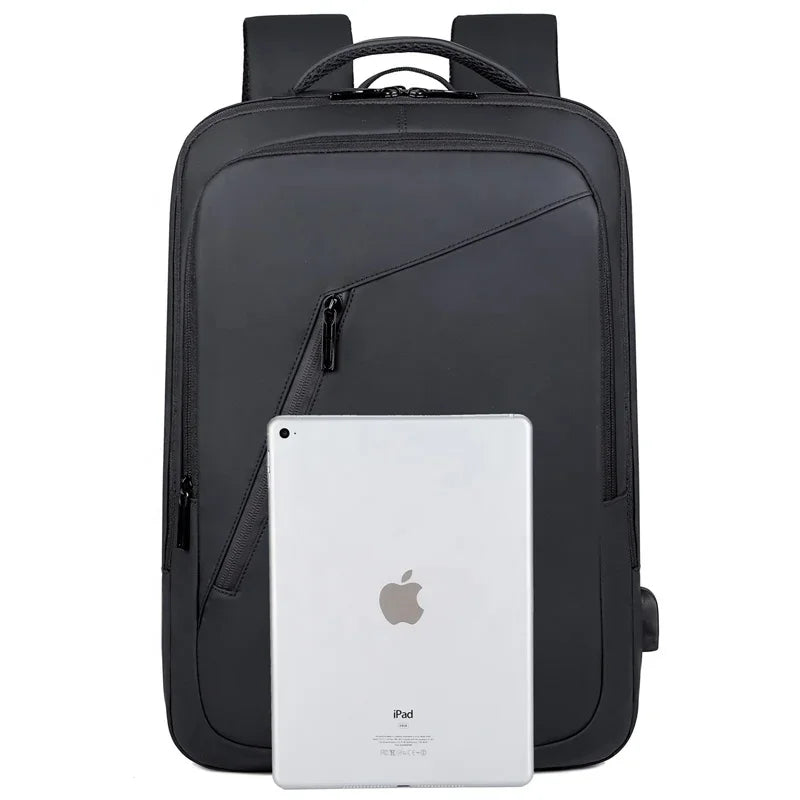 Men's Backpack Business Computer Bag Waterproof Durable USB Charging Interface Accommodate 15.6-inch Laptop for Student Travel