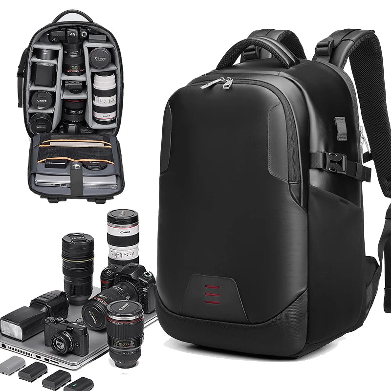 Men's Backpack Professional SLR Camera for Canon Nikon Waterproof High Capacity Outdoor Camera Bag Travel Photography Video Bags