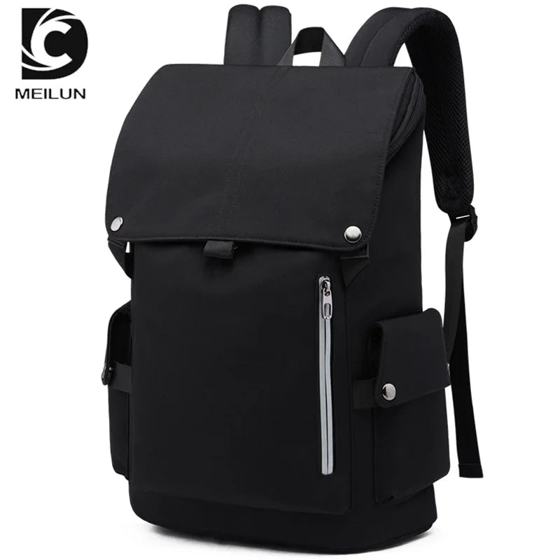 Men's Backpack USB Charge College Student 15.6 inch Laptop Notebook Schoolbag Simple Large-Capacity Travel Male Mochila Brand