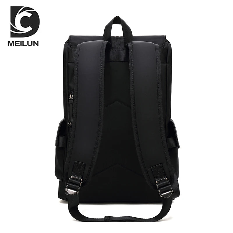 Men's Backpack USB Charge College Student 15.6 inch Laptop Notebook Schoolbag Simple Large-Capacity Travel Male Mochila Brand