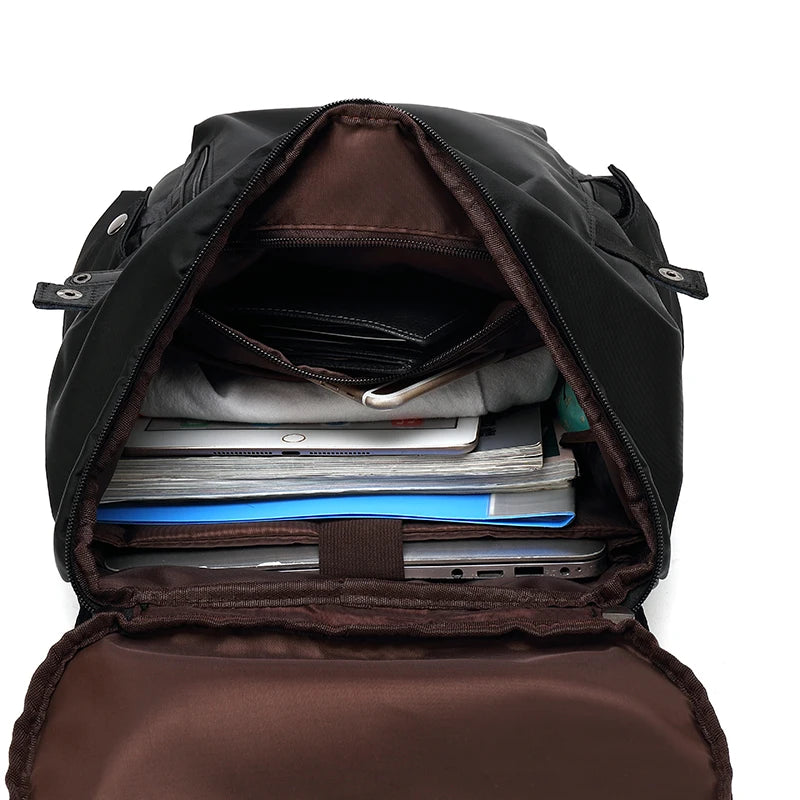 Men's Backpack USB Charge College Student 15.6 inch Laptop Notebook Schoolbag Simple Large-Capacity Travel Male Mochila Brand