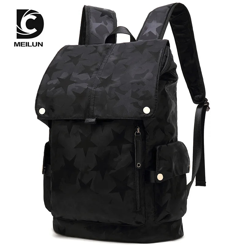 Men's Backpack USB Charge College Student 15.6 inch Laptop Notebook Schoolbag Simple Large-Capacity Travel Male Mochila Brand
