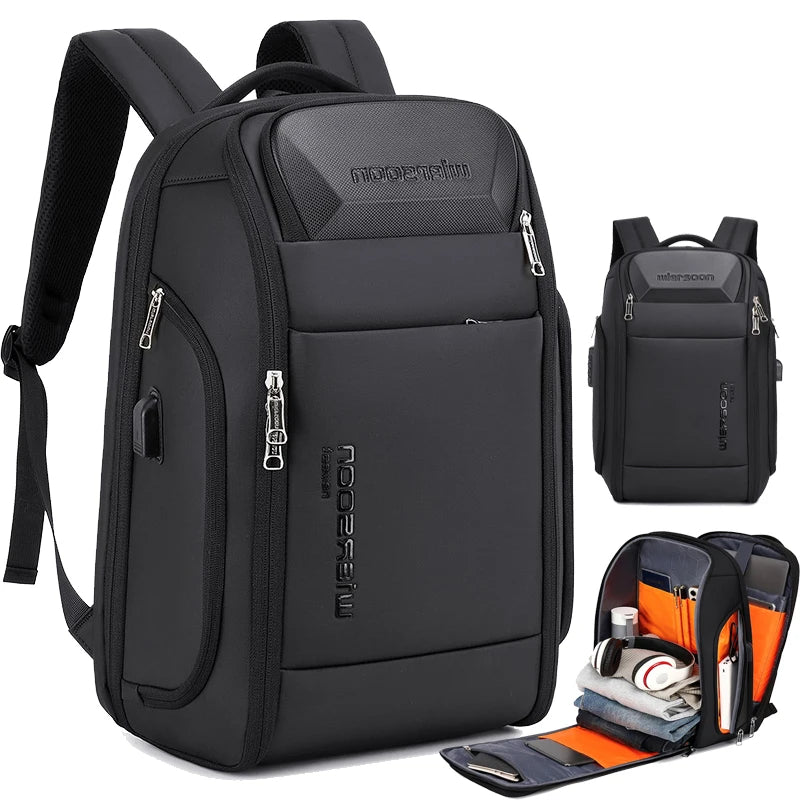 Men's Backpack Work Durable Waterproof Large Capacity Business Notebook Bag Anti-theft Korean Popular Black Backpacks for Travel