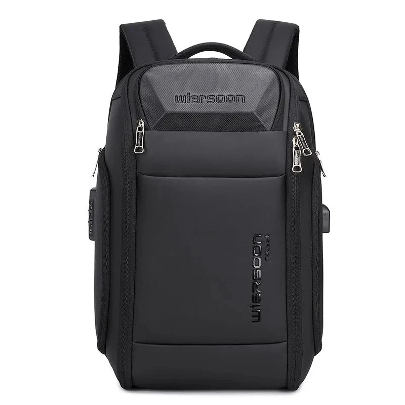 Men's Backpack Work Durable Waterproof Large Capacity Business Notebook Bag Anti-theft Korean Popular Black Backpacks for Travel